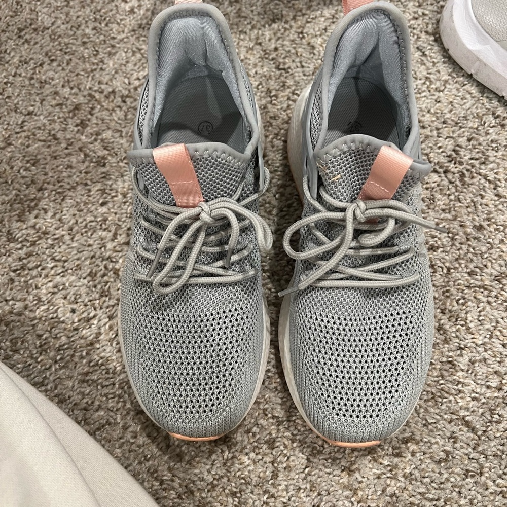 Women's Gray and Pink Athletic Shoes